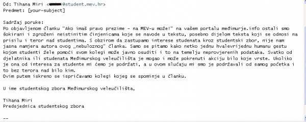 odgovor MEV