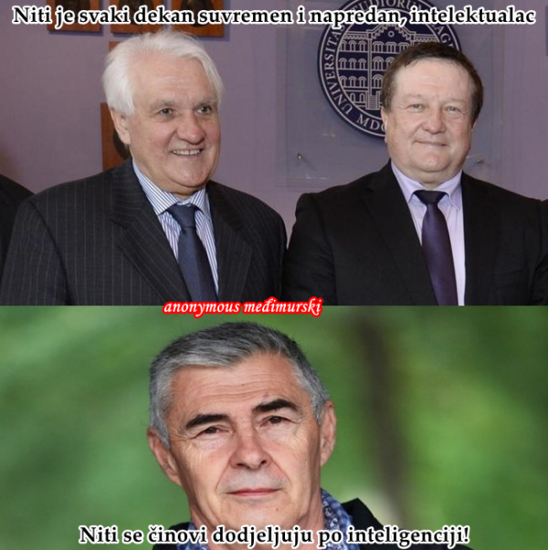 Niti je svaki dekan suvremen i napredan, intelektualac. Niti se činovi dodjeljuju po inteligenciji!