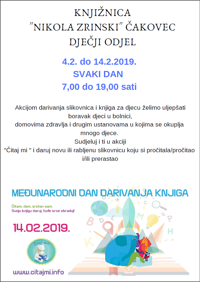 Udruga Mlada pera donirala zbornike Dječjem odjelu Knjižnice "Nikola Zrinski" Čakovec