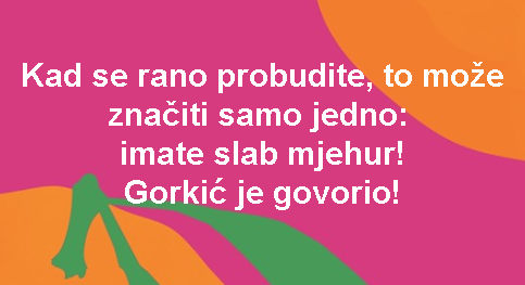 Kad se rano probudite, to može značiti samo jedno: imate slab mjehur! Gorkić je govorio!