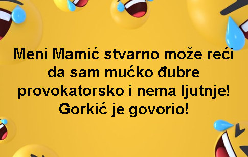 Meni Mamić stvarno može reći da sam mućko đubre provokatorsko i nema ljutnje! Gorkić je govorio!
