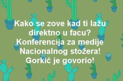 Kako se zove kad ti lažu direktno u facu? Konferencija za medije Nacionalnog stožera! Gorkić je govorio!