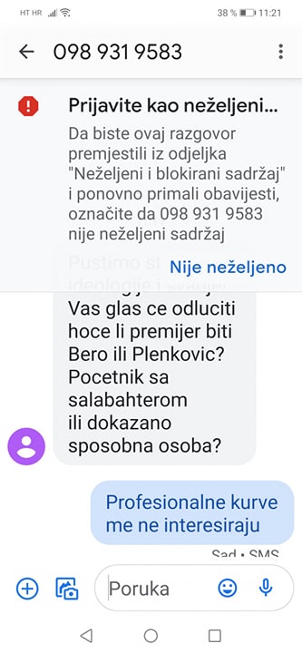 Ne znam otkud im ideja da me zanimaju profesionalke, i to još na dan izborne šutnje!
