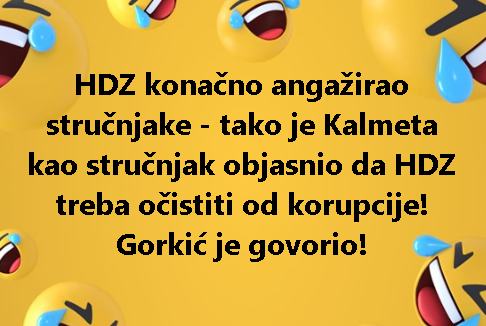 HDZ konačno angažirao stručnjake - tako je Kalmeta kao stručnjak objasnio da HDZ treba očistiti od korupcije! Gorkić je govorio!