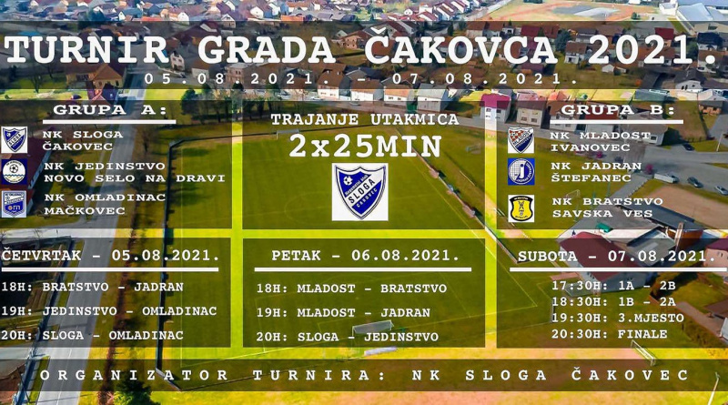 Od 5. do 7. kolovoza Turnir Grada Čakovca