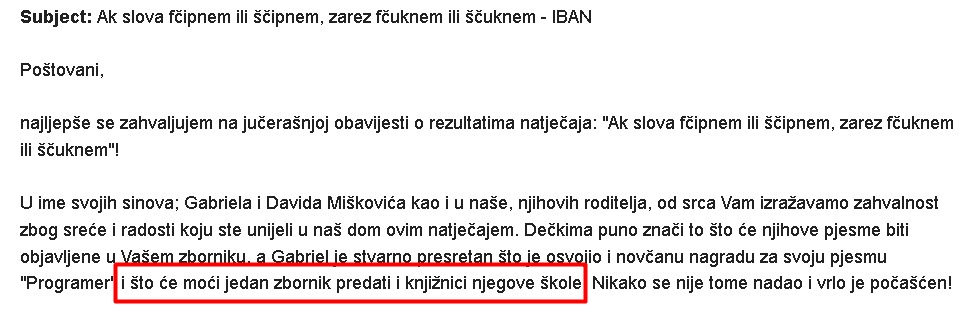 Odjeci Kištice za zutra