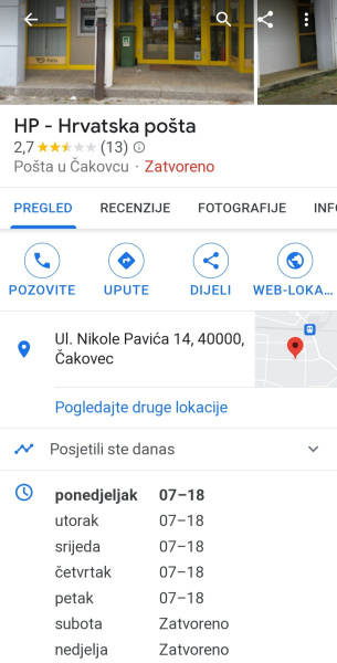 Hrvatska pošta - neažurnije ne može, ali sporije može