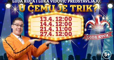 Luka Vidović otvara nove termine predstava u travnju