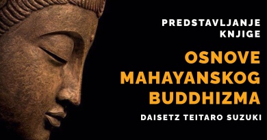 Pozivnica na predstavljanje knjige T. D. Suzukija "Osnove mahayanskog buddhizma"