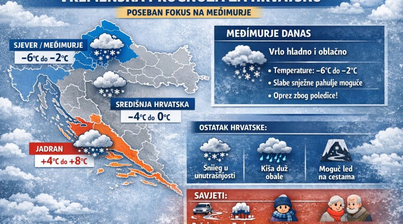 Vremenska prognoza za Hrvatsku — s posebnim fokusom na Međimurje